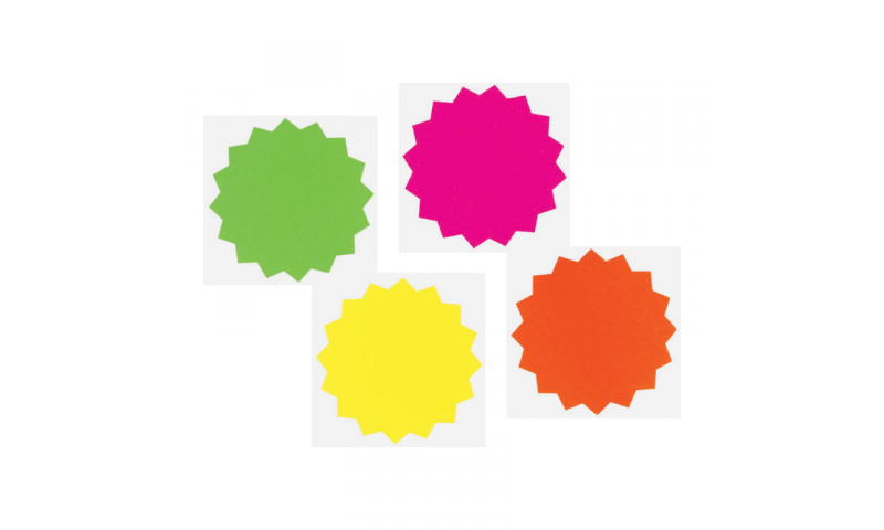 County Stationery Fluorescent Shaped - Stars 18pk 128mm (New Lower price for 2022)