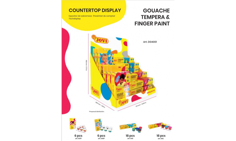 JOVI Tempera & Finger Paint Countertop Display Filled