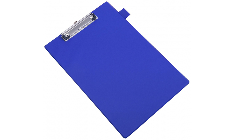 Rapesco Foldover PVC Clipboard, Pocket inside front flap, Pen holder - Blue