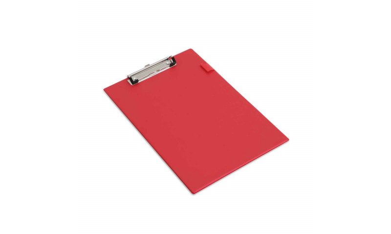 Rapesco Foldover PVC Clipboard, Pocket inside front flap, Pen holder - Red