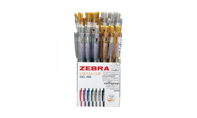 Zebra Sarasa Clip Gel ink Ballpen, Gold & Silver
