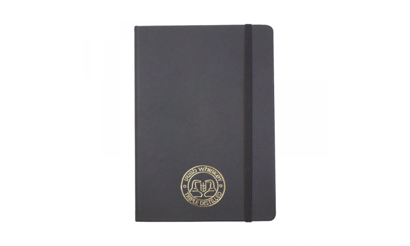 A5 Soft Feel Notebook with lined Paper & Elastic Strap, 1 Col Print / embossed  inc