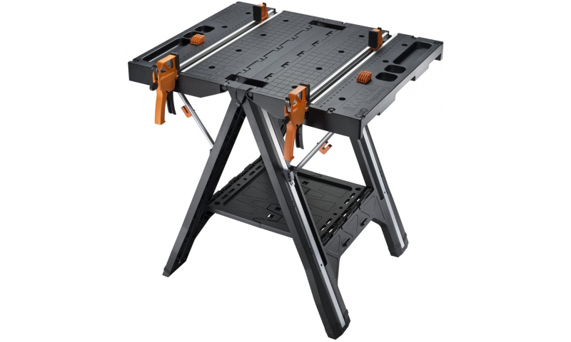 WORX WX051 Pegasus Multi-Function Work Table and Sawhorse with Quick Clamps and Holding Pegs