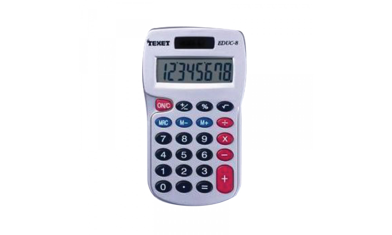 Texet 8 Digit Pocket Calculator with Hard Plastic Keys