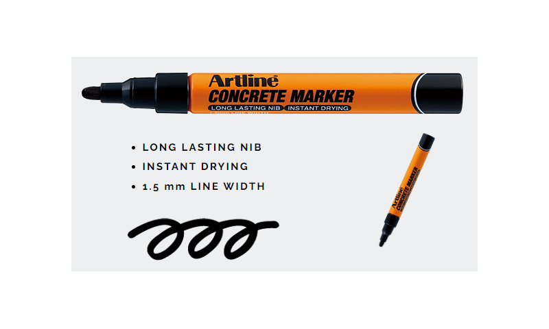 Artline Concrete Strong nib Marker, Black