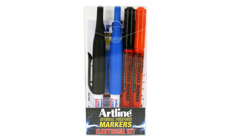 Artline Electrical Trade Markers Kit, set of 4.