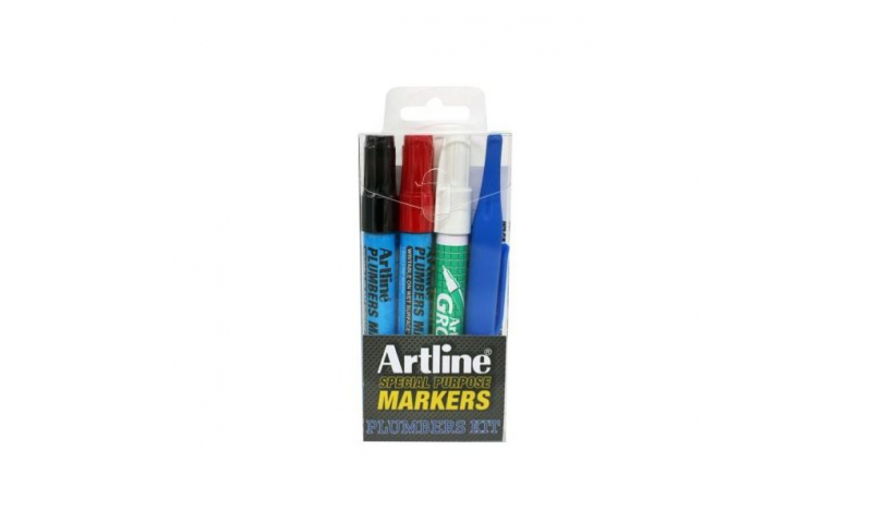 Artline Plumbers Markers Kit, set of 4.