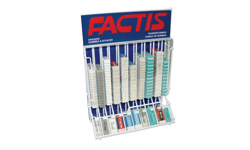 Factis Large Metal Counter Display for Erasers, filled with Stock