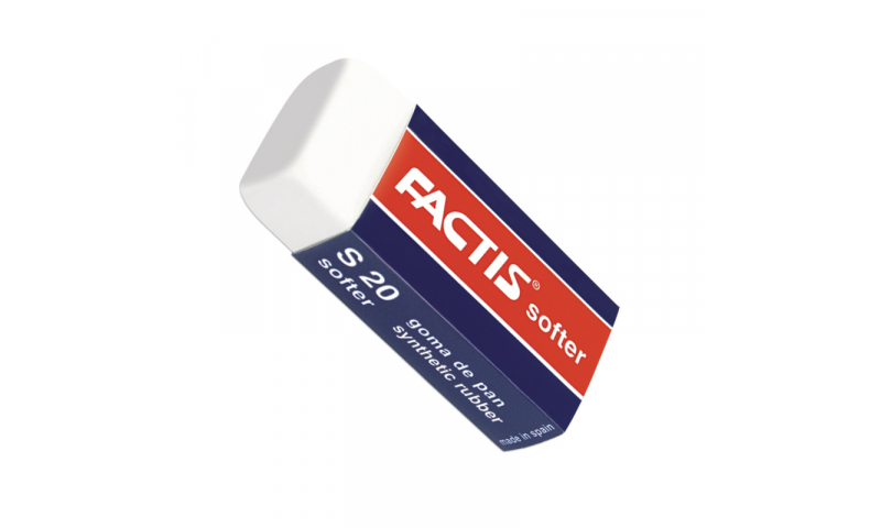 Factis S20 Softer Rubber Eraser, Wrapped (New Lower Price for 2022)