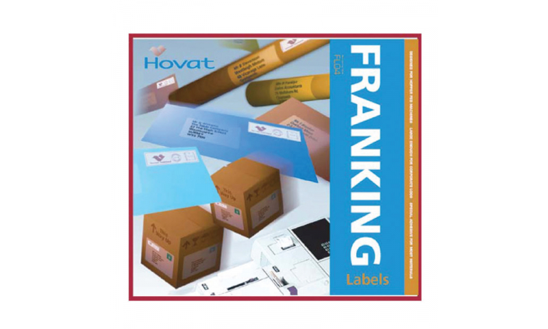 Hovat Franking Machine labels - 2 up 153mm x 40mm