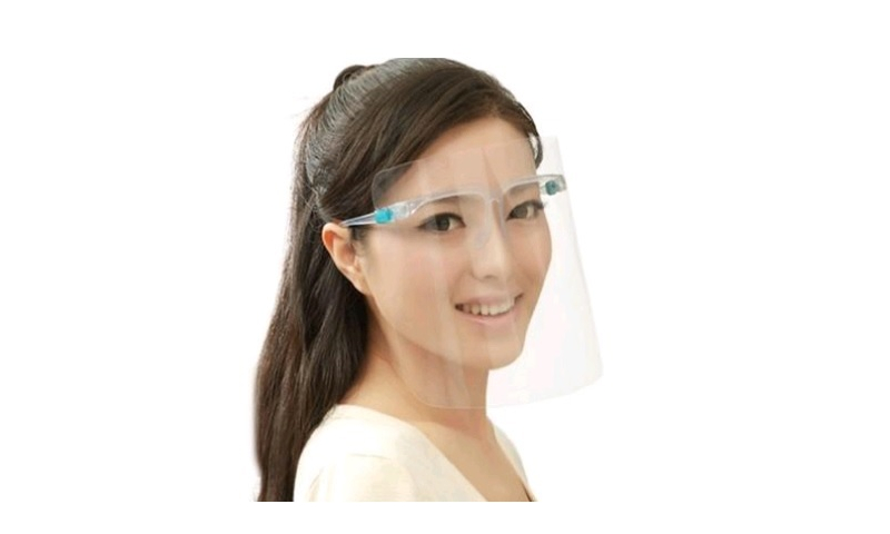 Face Shield mounted on Glasses frame Combo