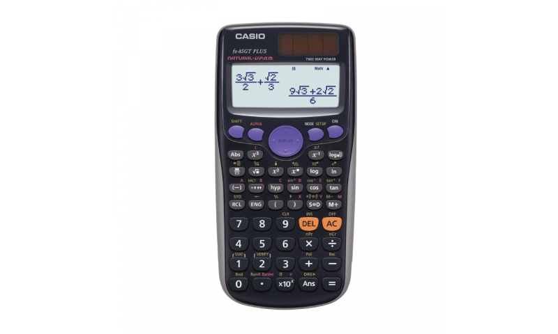 Casio Scientific Calculator, Dual Power, Black