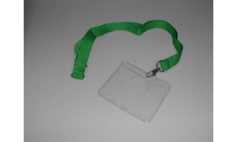 Woven Lanyard, 20mm Wide Polyester, Neck Break included, Metal Swivel Hook with additional 90x60mm Clear PVC Card Holder