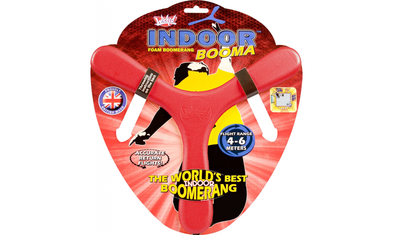 Wicked Indoor Booma Red | The World’s Best Soft Indoor Boomerang | Made from Safe Memorang Foam, Guaranteed Return Flight