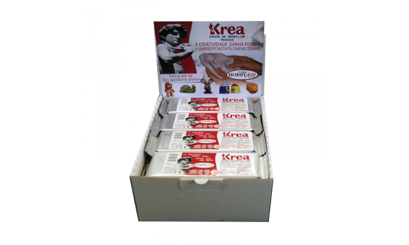 Toycolor Krea air drying clay, White, 250g. Display  (New Lower Price for 2021)