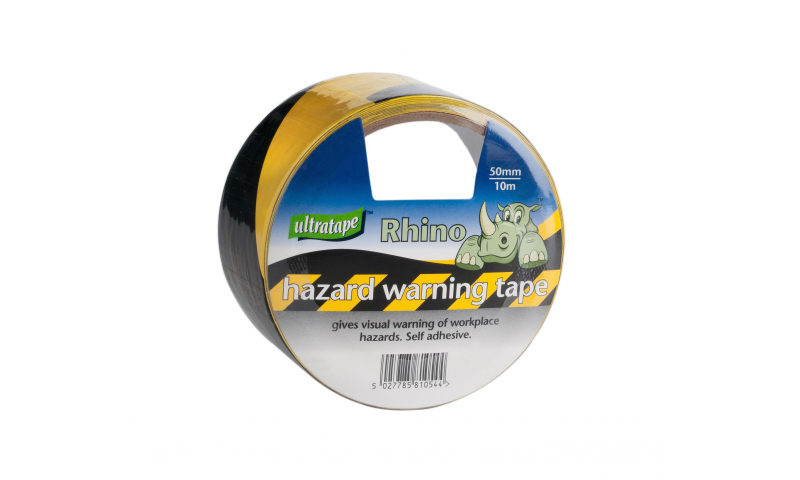Ultratape Rhino 50mm x 10M Hazard warning tape.