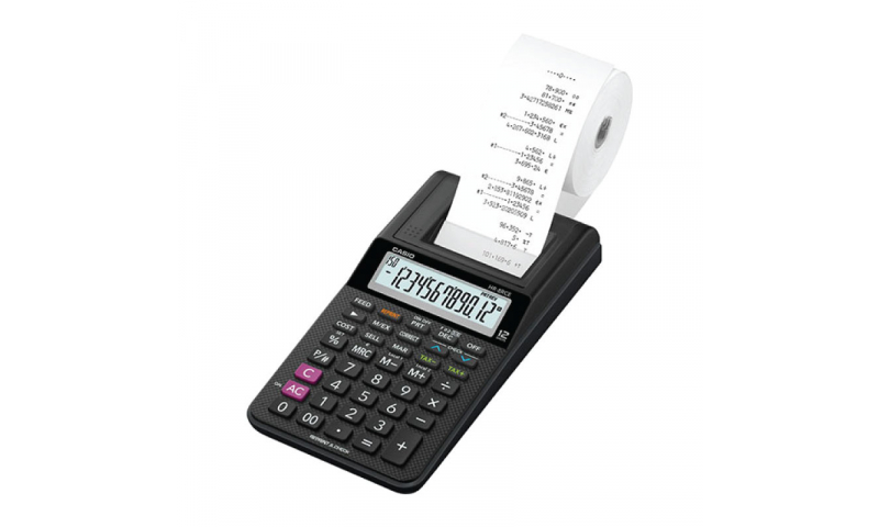 Casio Printer Calculator - Palm Hold Portable Size, 57mm Roll, battery, Mains optional