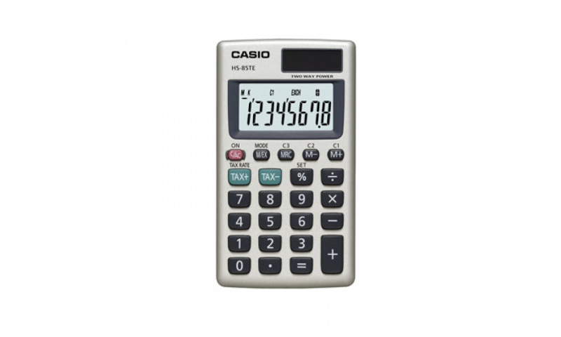 Casio 8 Digit Pocket Calculator Tax & 3 Currency Exchanges