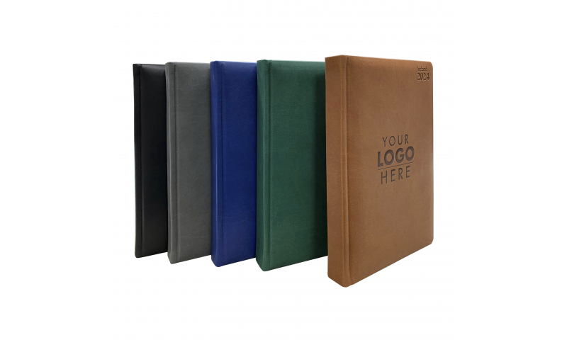 Irish Edition Deluxe Soft Padded A5 Daily Diary. Cream Paper, Appointments, Colour Ireland Maps, Round Corners. Embossed 1 position on front cover included