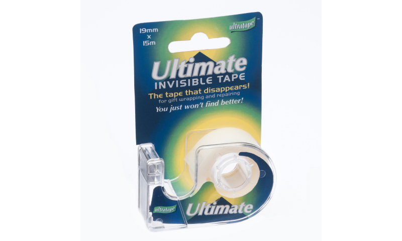 Ultratape Ultimate 19 x 15M Invisible Tape on Dispenser.