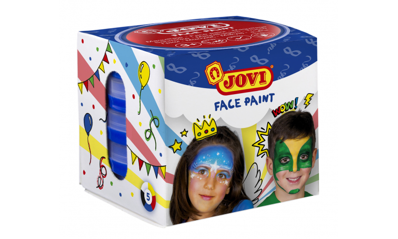 JOVI Face Paint, Easy Wash Cream - Box of 5 Primary Colour 20ml Tablets