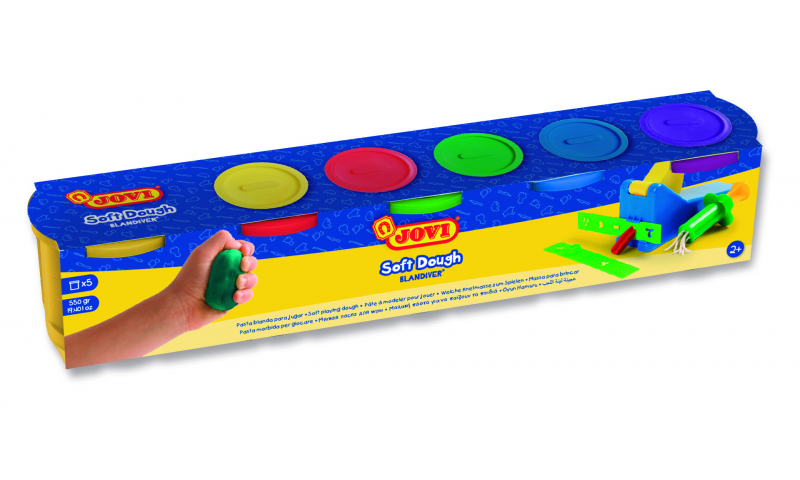 JOVI Soft Play Dough 5Pk of 110g Asstd Primary Colours