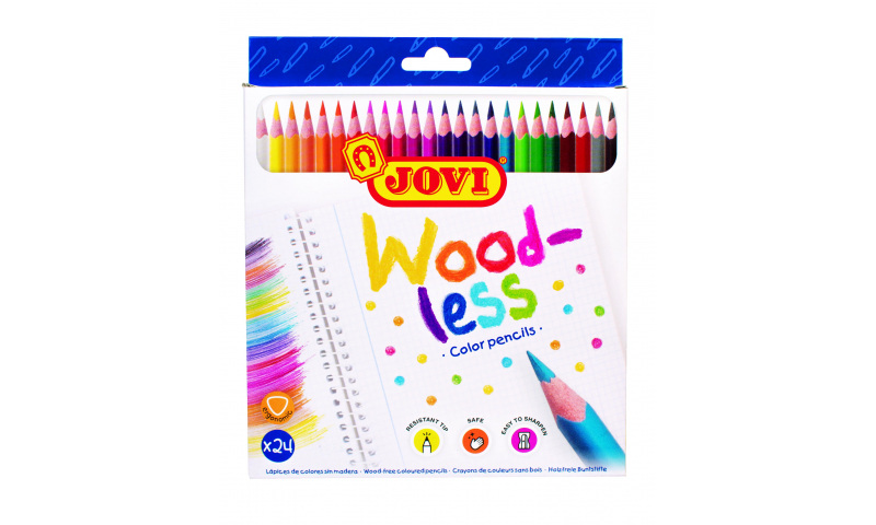 JOVI Eco Woodless Colour Pencils - Hangpack of 24 assorted colours.
