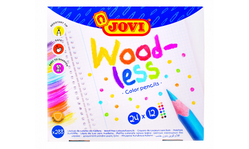 JOVI ECO Woodless Colour Pencils - Classpack of 288 units - asstd colours.