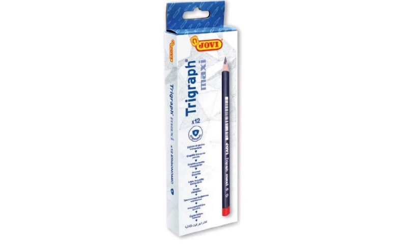 JOVI Trigraph Jumbo Beginners Pencils B Soft Lead, 12PK