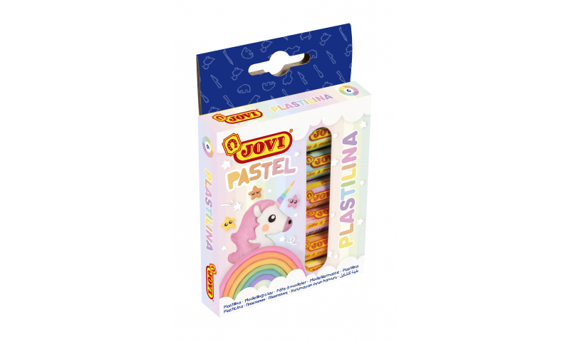 JOVI Plastilina Modelling Clay  6 x 15g Pastel Colours, hangpacked (New Lower Price for 2022)
