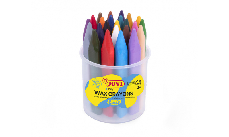JOVI Jovicolor Large Triwax Wax Crayons, Jar of 24 units - assorted colours