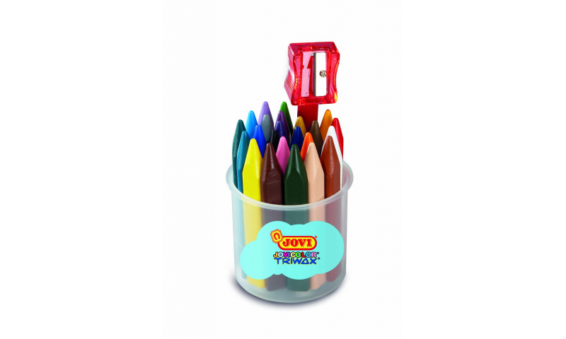 JOVI Jovicolor Large Triwax Wax Crayons, Jar of 24 units - assorted colours