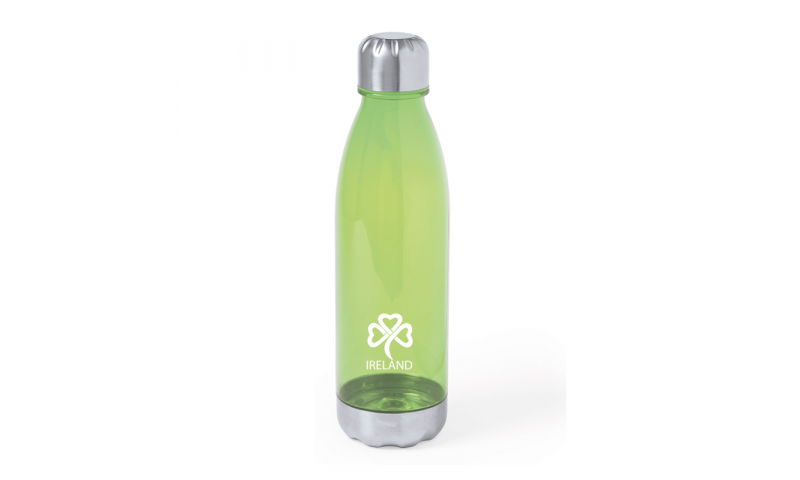 Ireland KeepMe Sports Bottle, Transparent Green 700ml, Steel base & Cap