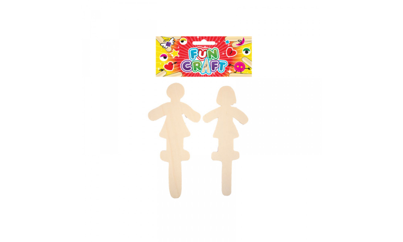 Craft with Fun Nautral Wooden People Sticks, 2pk