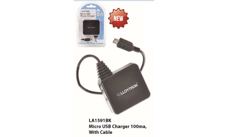 Lloytron Micro USB Charger, 100ma, with cable