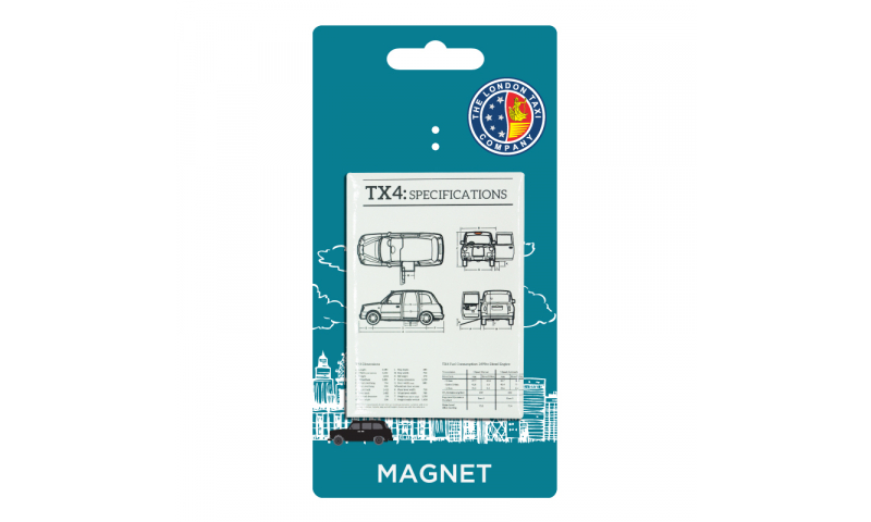 London Taxi Co. TIN MAGNET - TX4 Specs