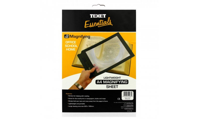 Texet Full A4 Size Magnifying Sheet, Carded