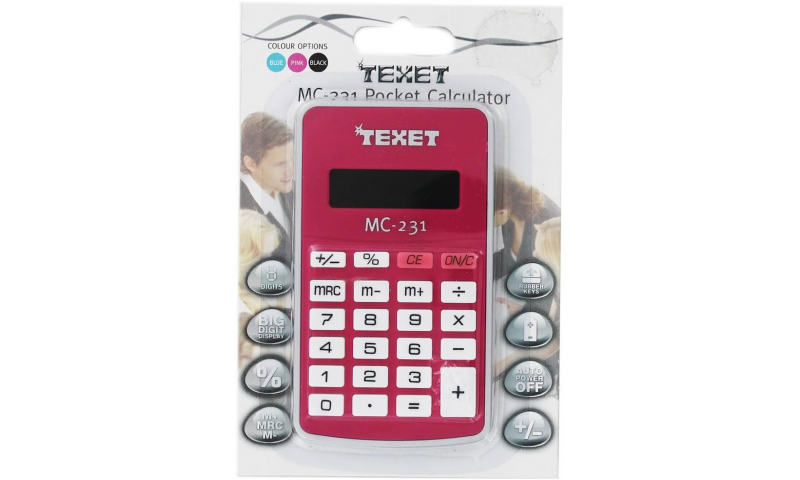 Texet MC231 Pocket calculator Asstd Colours Buy 1 Get 1 Free