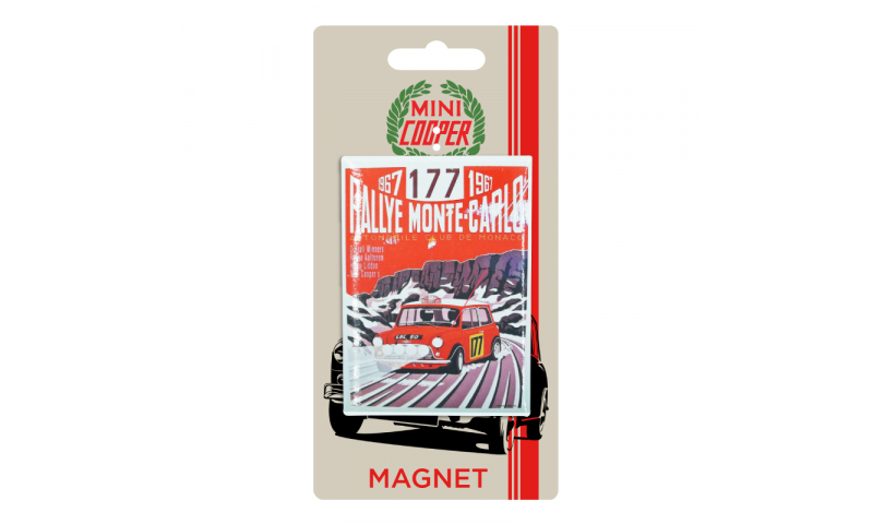 Mini Cooper TIN MAGNET - Monte Carlo Rally