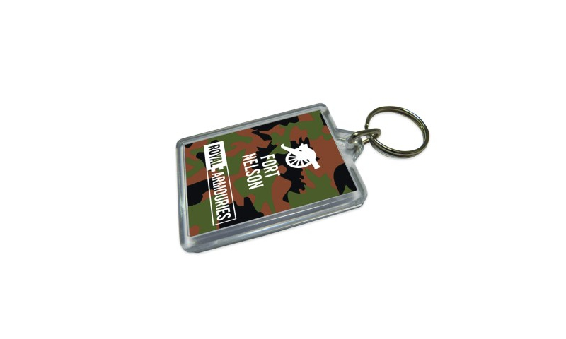 Camo Acrylic Keyring, Camo Background with your design on both sides