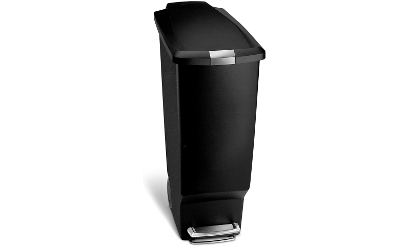 Simplehuman® 25L Slim Pedal Bin, Black Plastic with Lid Lock