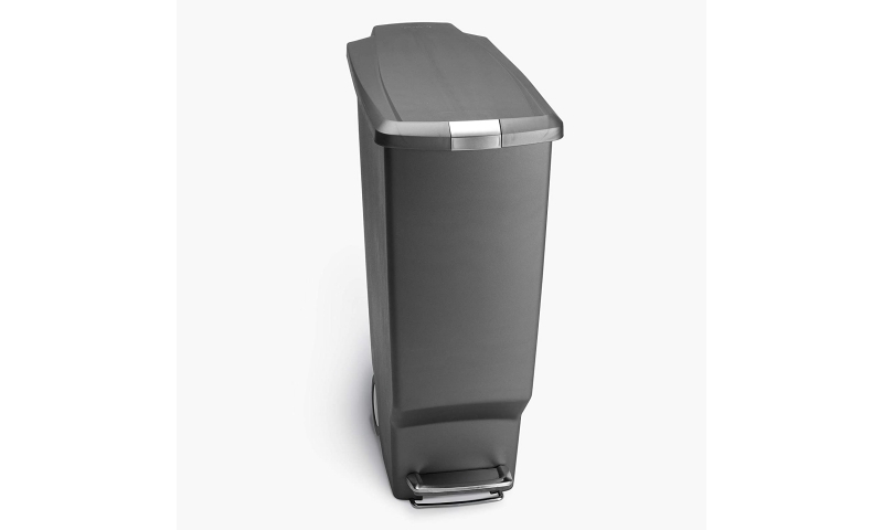 Simplehuman® slim pedal bin, Black or Grey Plastic, 40L with soft close lid
