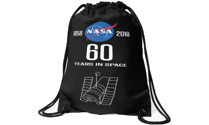 NASA Nylon Drawstring Sports Bag