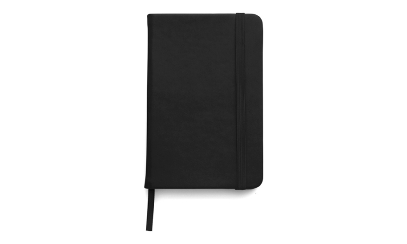 A6 Soft Touch, Hardback Printed Notebook with 96 Cream Ruled pages & Elastic Strap