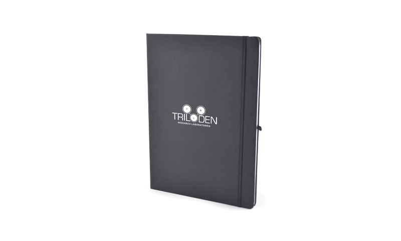 A4 Soft Cover Printed Notebook with Elastic Strap, 96 Pages. Either Blind Embossed or Printed.