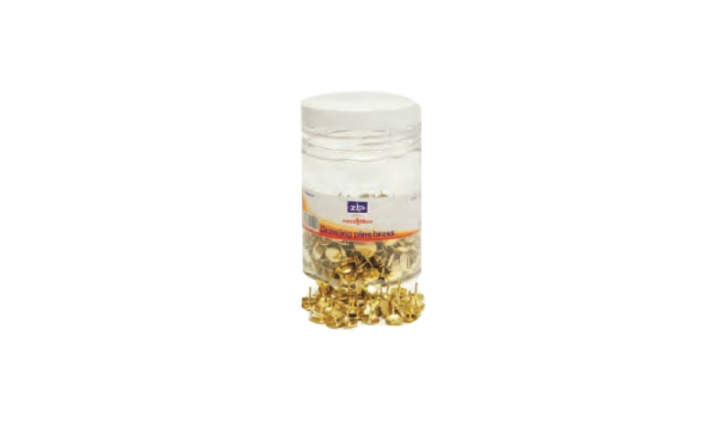 Zip Drawing Pins, Brass Tub of 1000