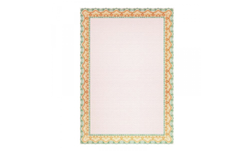 DECADRY A4 Certificate Paper 25 Sheets - Cream & Orange Border (New Lower Price for 2022)