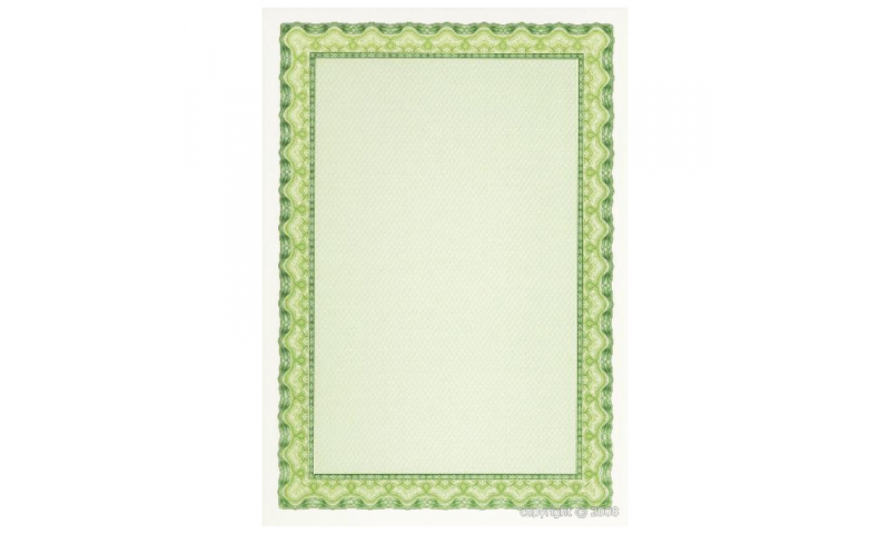 DECADRY A4 Certificate Paper 25 Sheets - Green (New Lower Price for 2021)