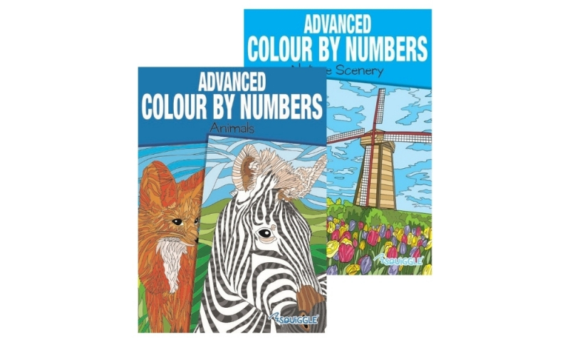 Squiggle A4 Nature Advanced Colour by Numbers Book.