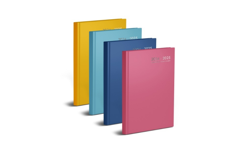 U. A5 WTV Academic Diary, Casebound, 4 assorted colours